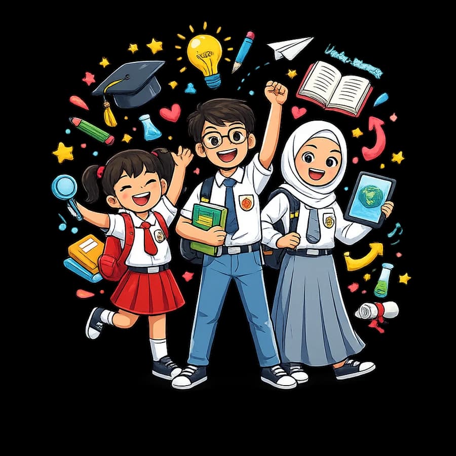 Siswa SD, SMP, SMA LBB PEC Blitar bersemangat belajar